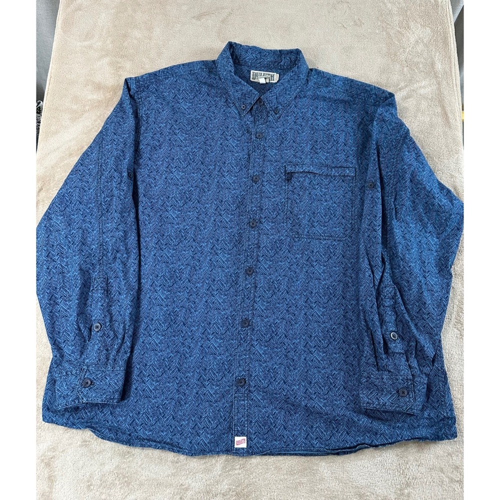Duluth Trading Company shirt Mens Size 3XL Blue AOP Print Button-Down L/S EUC